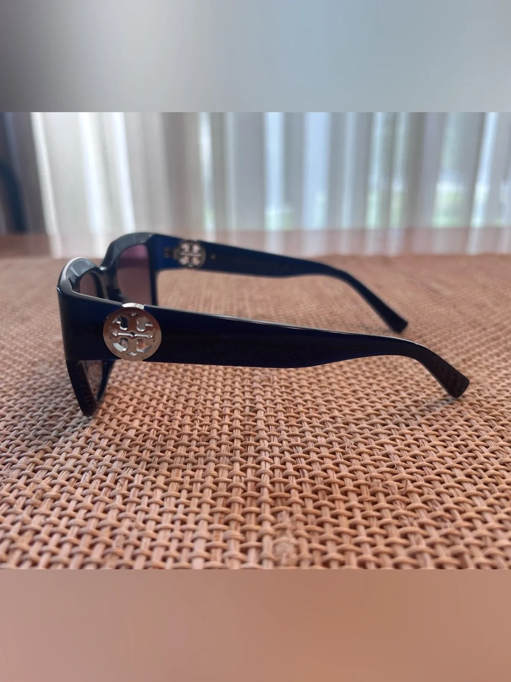 NIB Tory Burch 52mm Gradient Square Sunglasses w/Blue Frames&Violet Lens w/Case